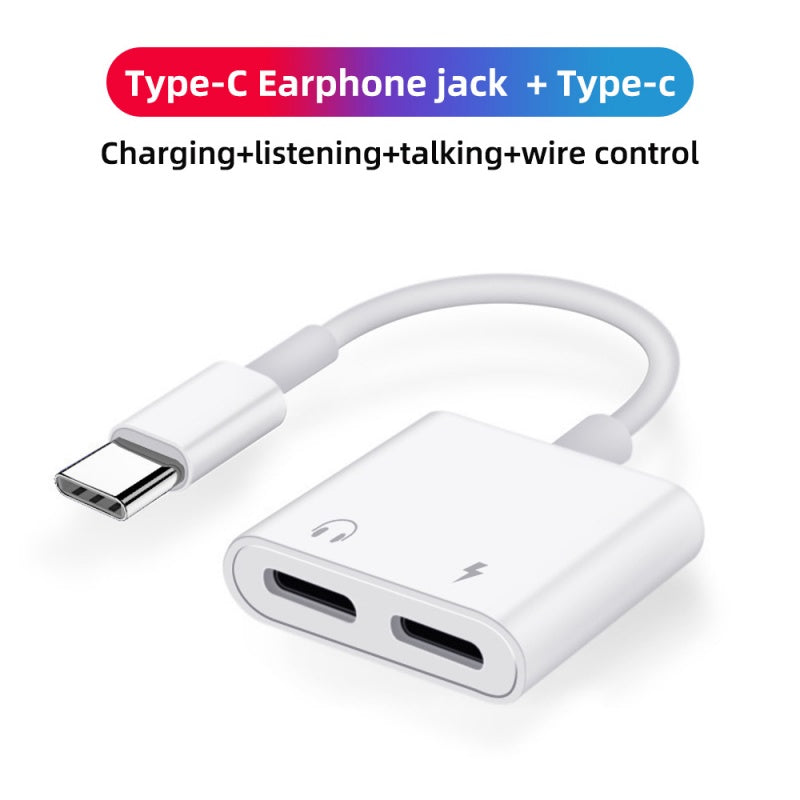 2 in 1 Audio splitter Adopter AUX cable &Type C