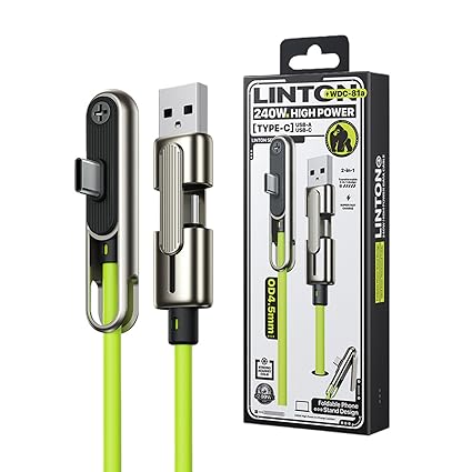 Sideways Phone Charger - 240W Foldable Fast Charging Sideways Cord