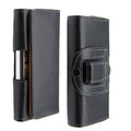 Black horizontal pouch with clip