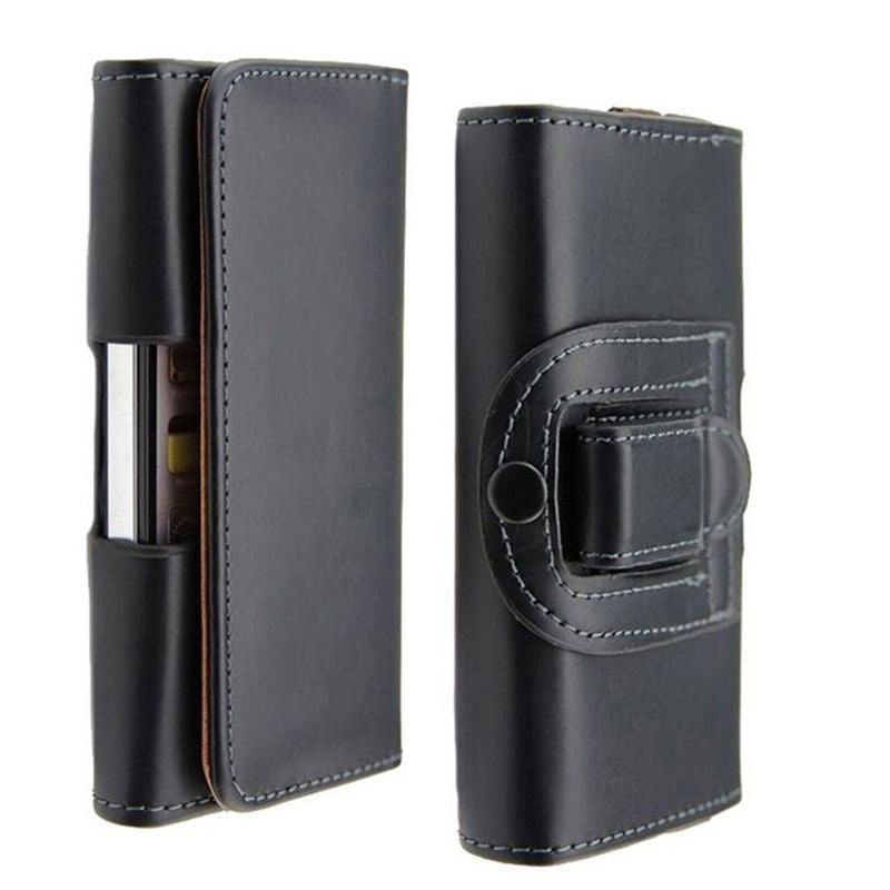 Black horizontal pouch with clip