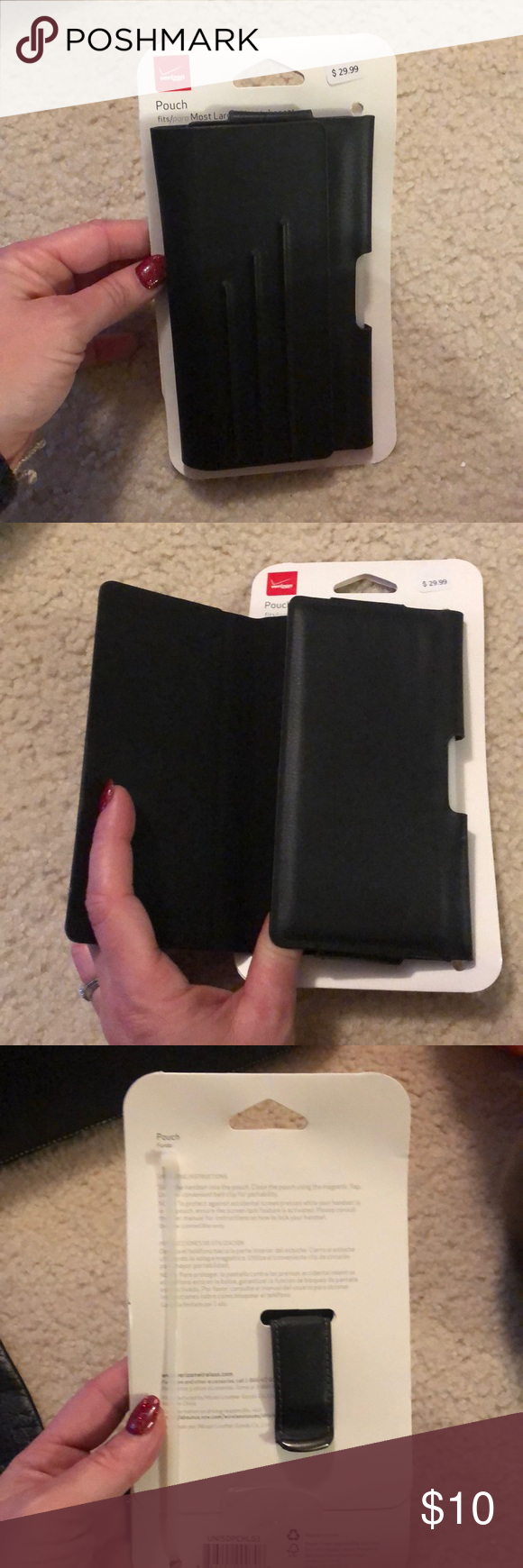 Black vertical pouch magnetic