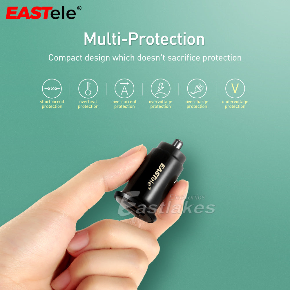 Car charger dual slots USB and  C type