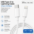 Type C - Lightening cable (3 feet) iPhone