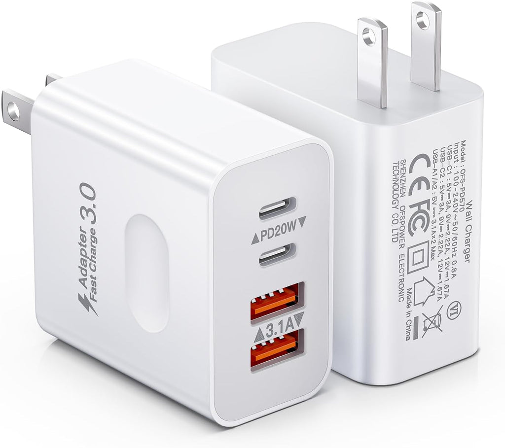 Type C 2 slots and USB 2 slots Adopter 38w