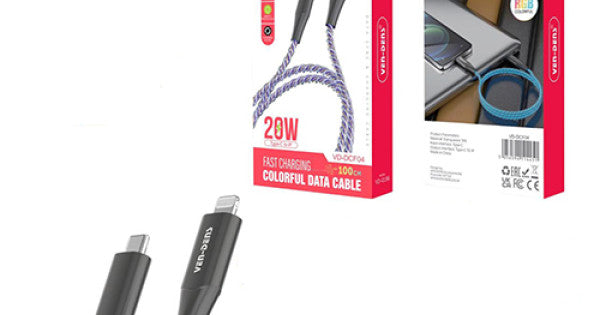 Ven-dens Type C to lightning cable digital 27w (1M length)
