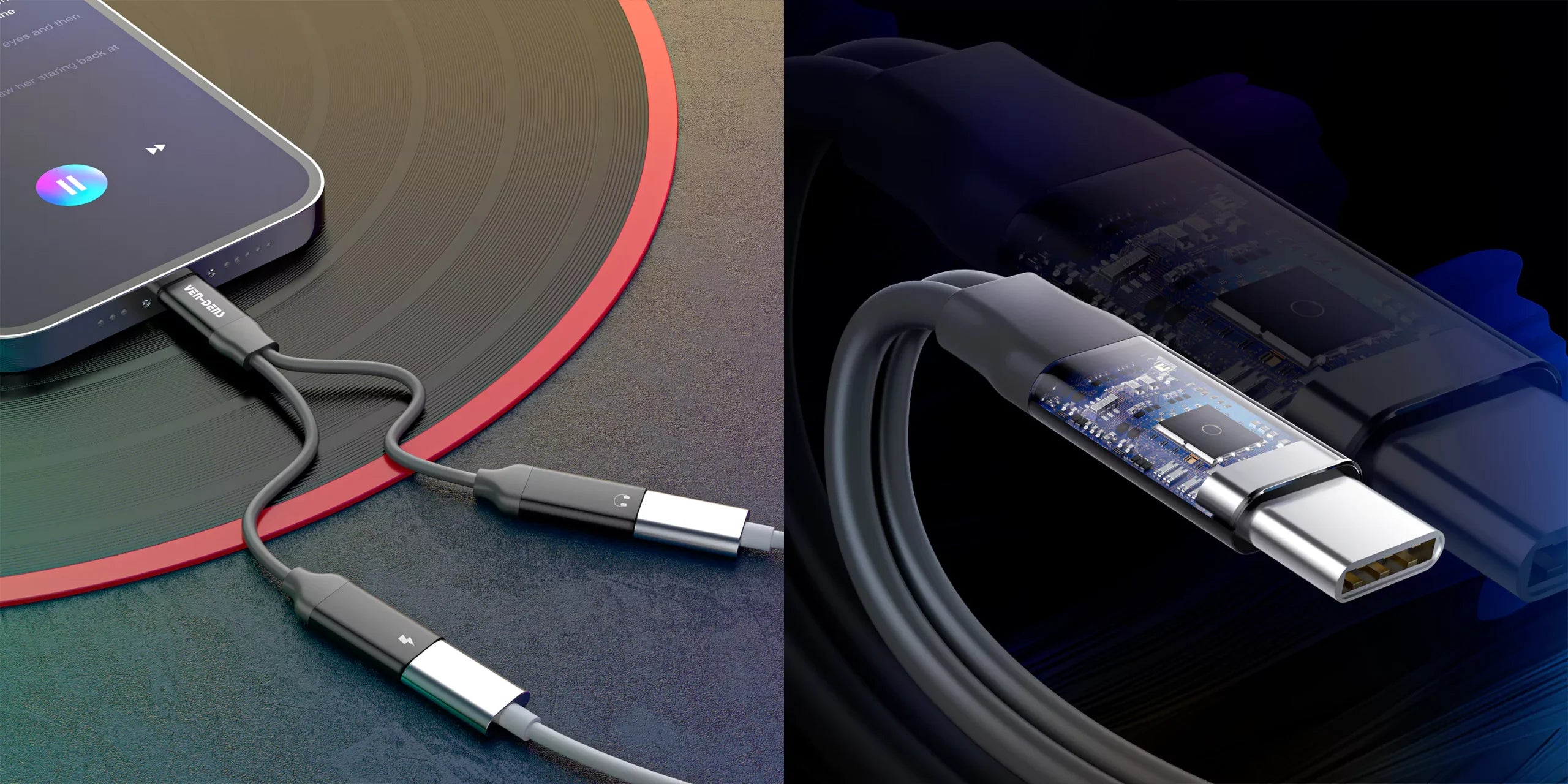 Ven -dens Type C to Type C cable digital 27w (1M length)