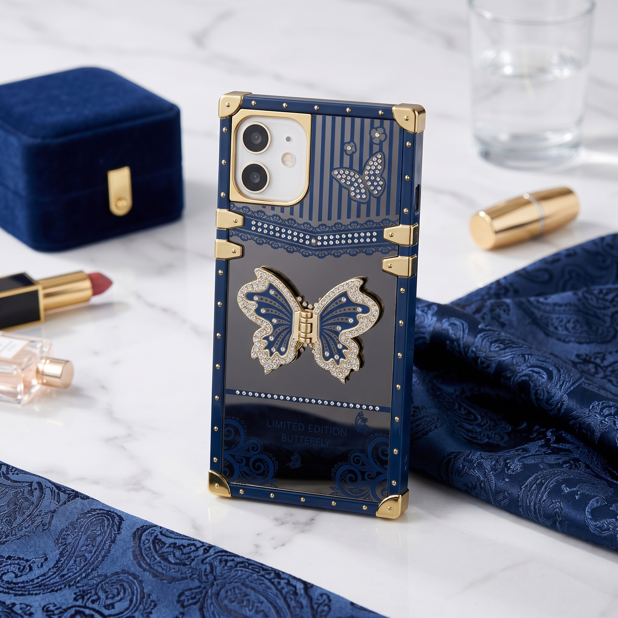 Butterfly case with holder sparkle