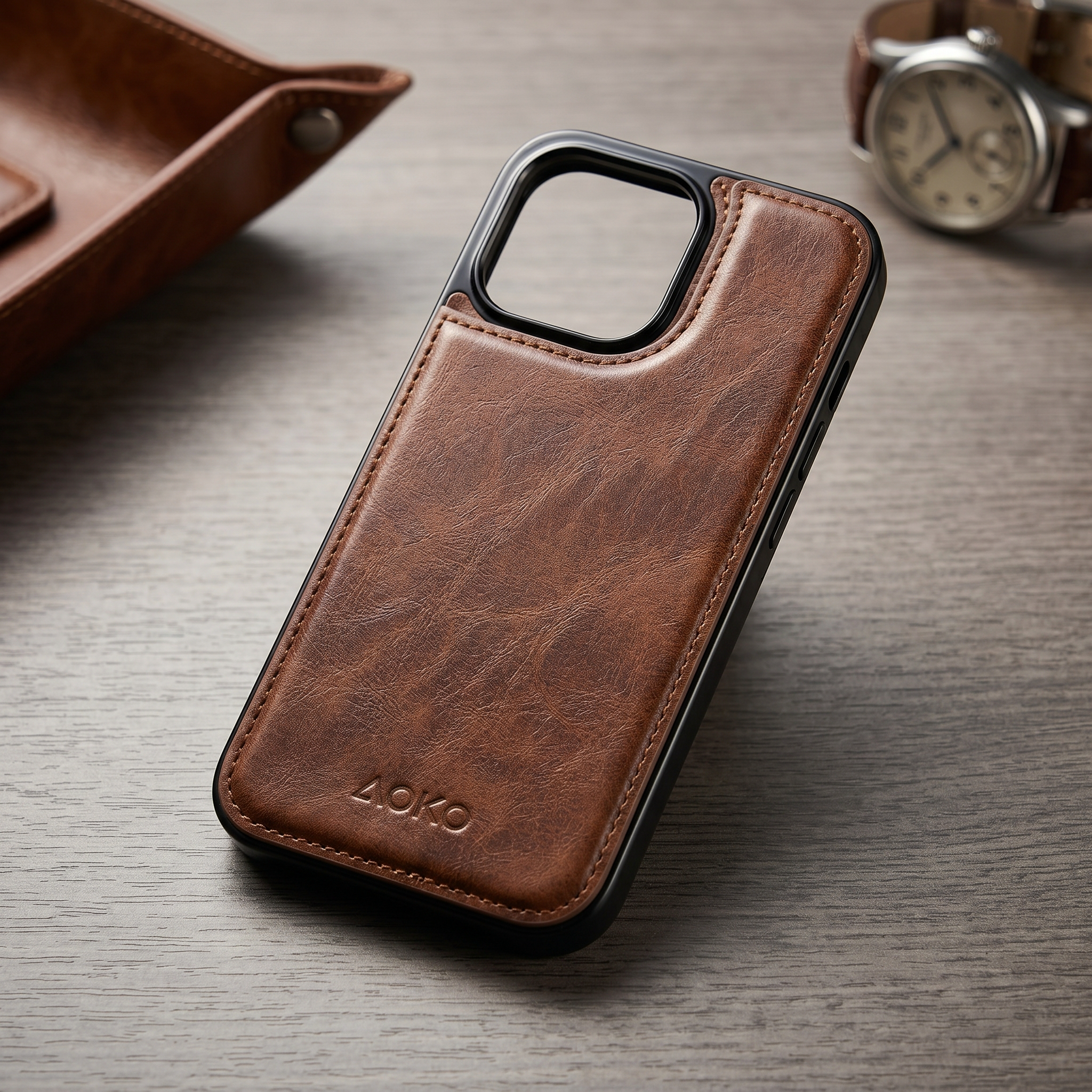Leather back wallet case