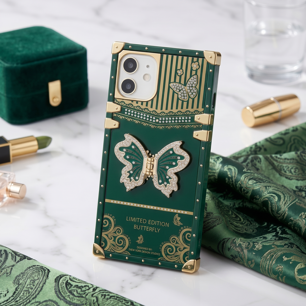 Butterfly case with holder sparkle