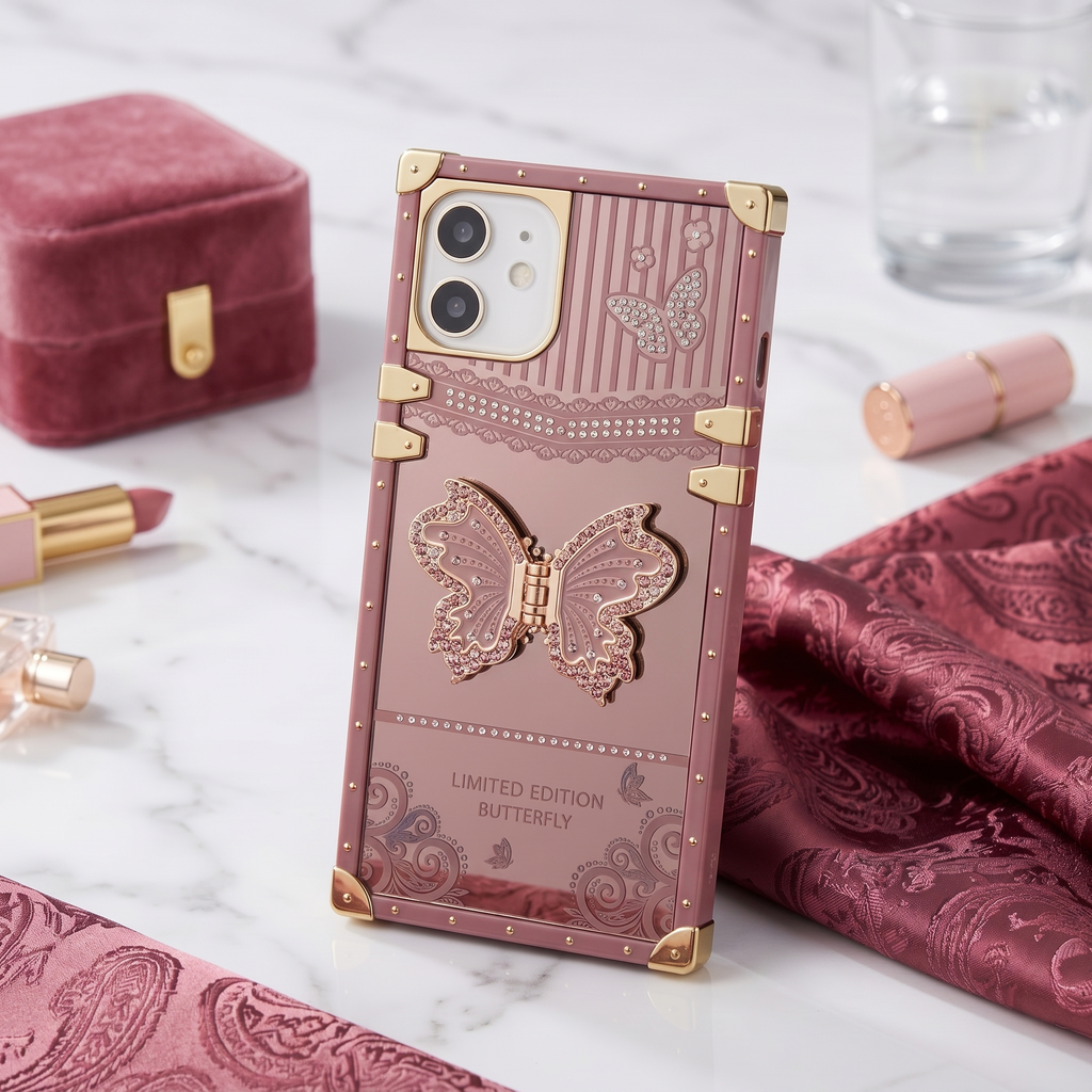 Butterfly case with holder sparkle