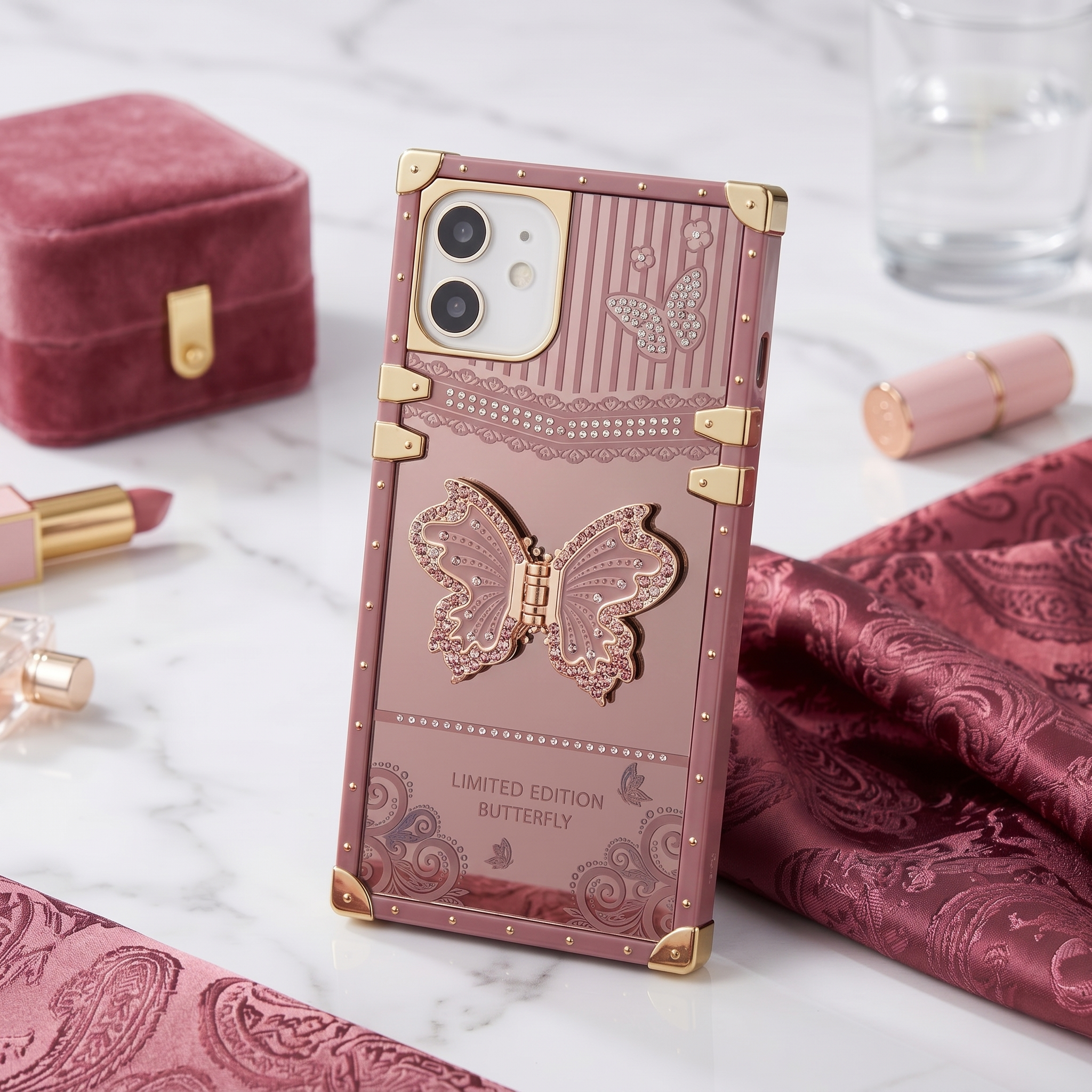 Butterfly case with holder sparkle