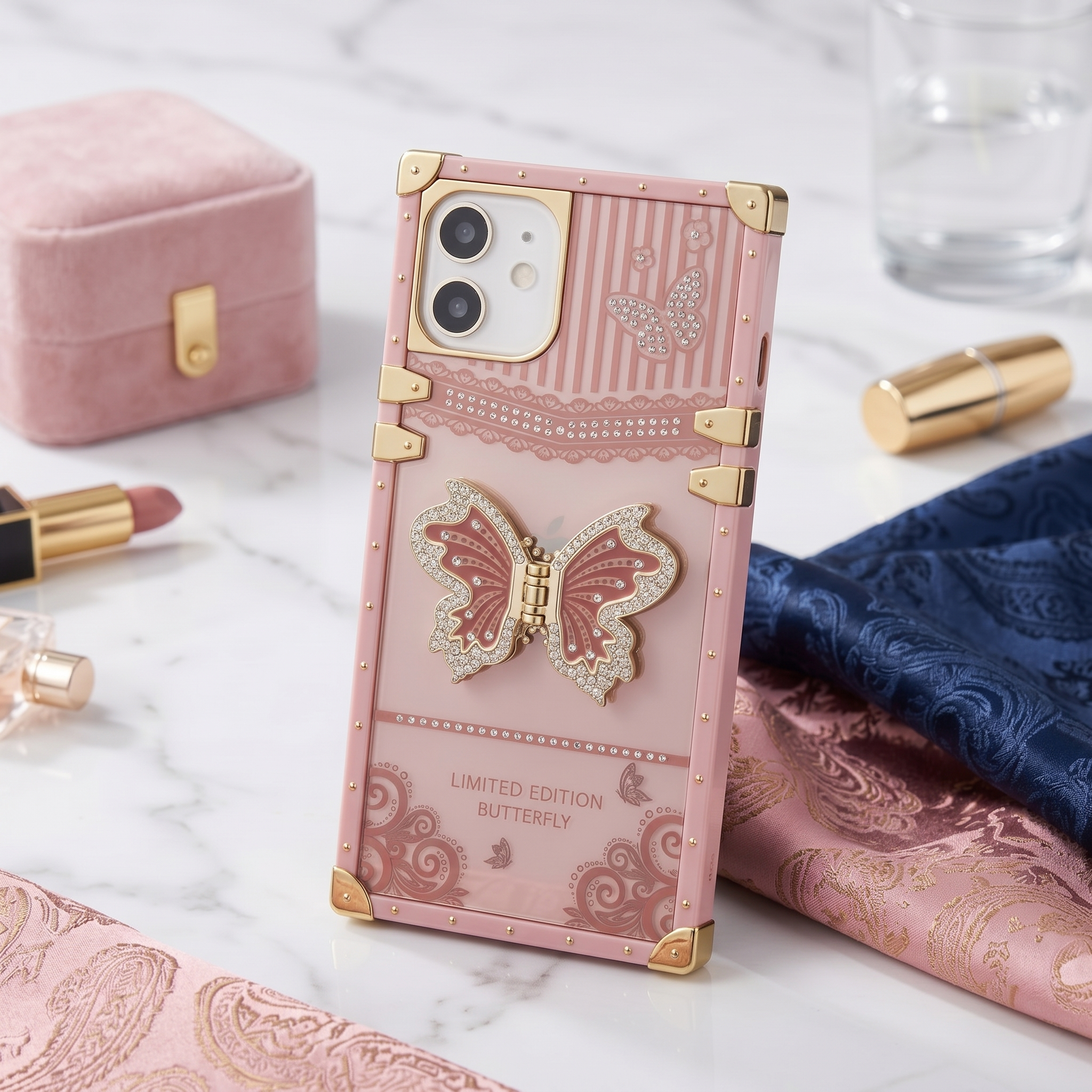 Butterfly case with holder sparkle