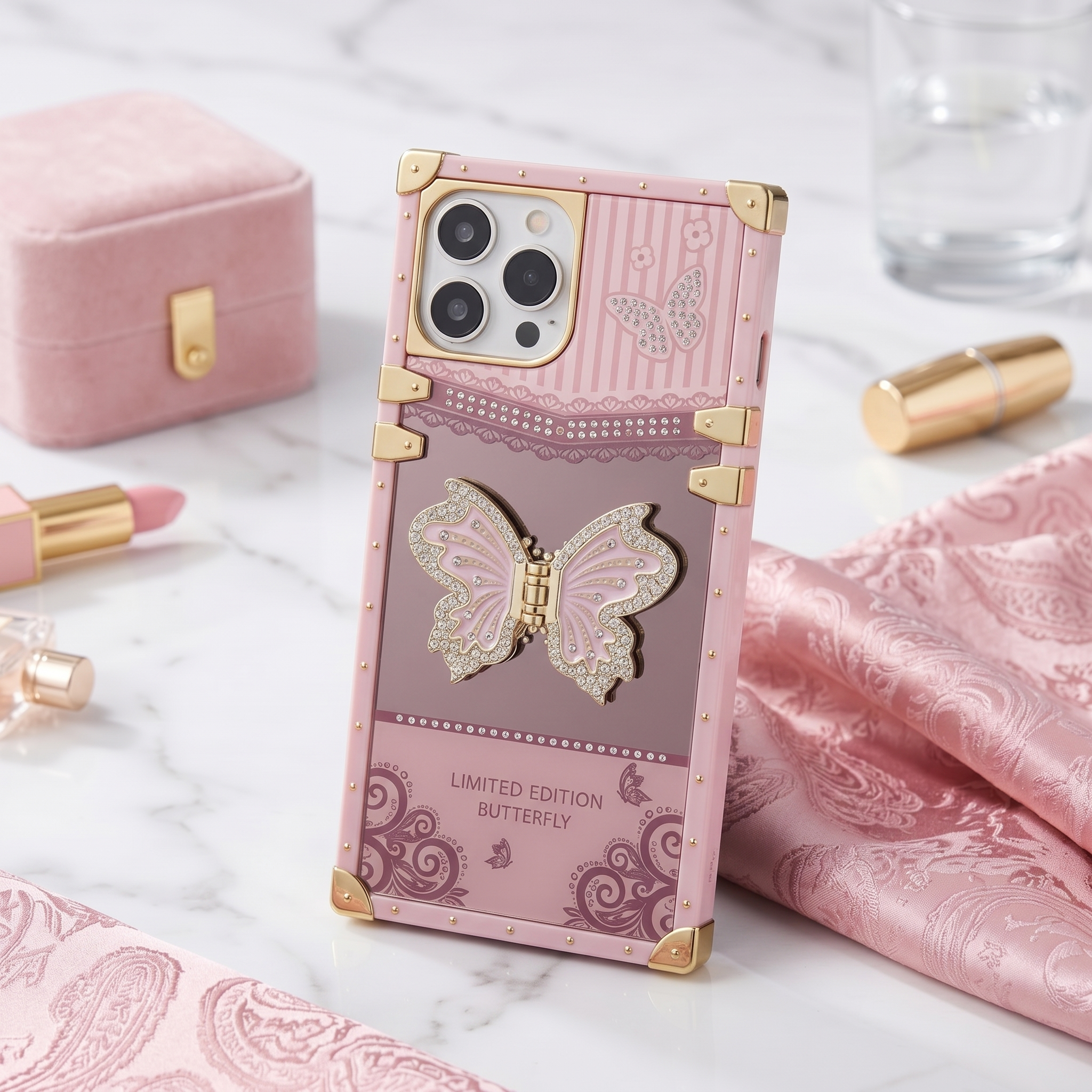 Butterfly case with holder sparkle