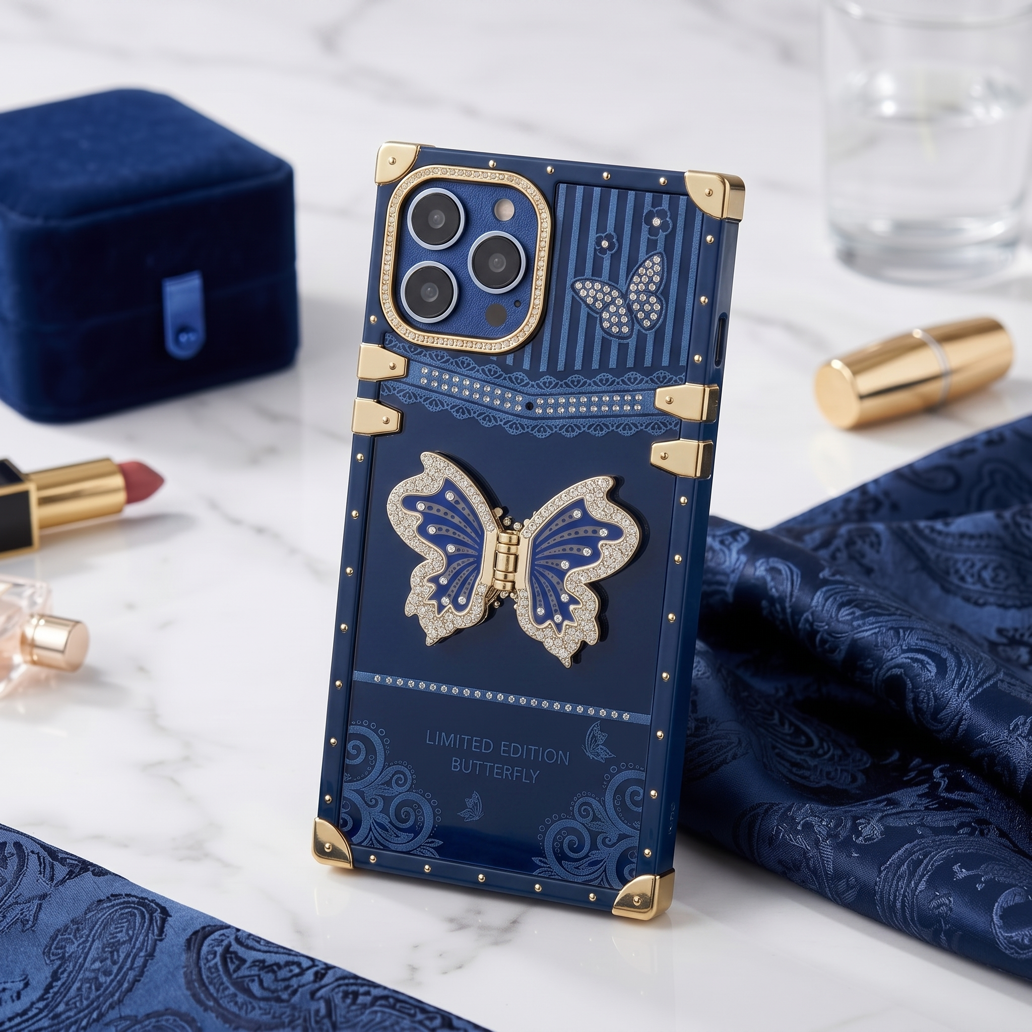 Butterfly case with holder sparkle