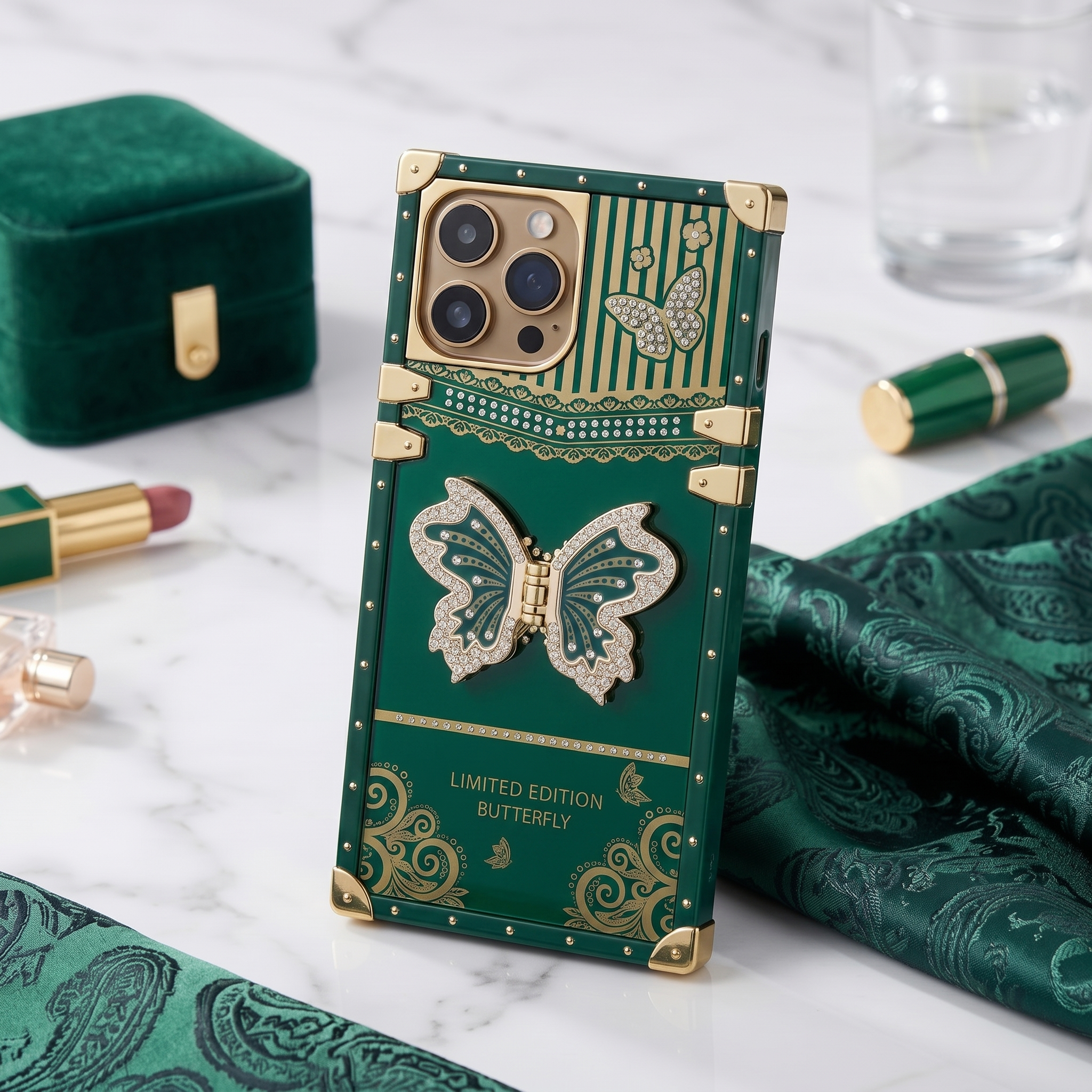 Butterfly case with holder sparkle