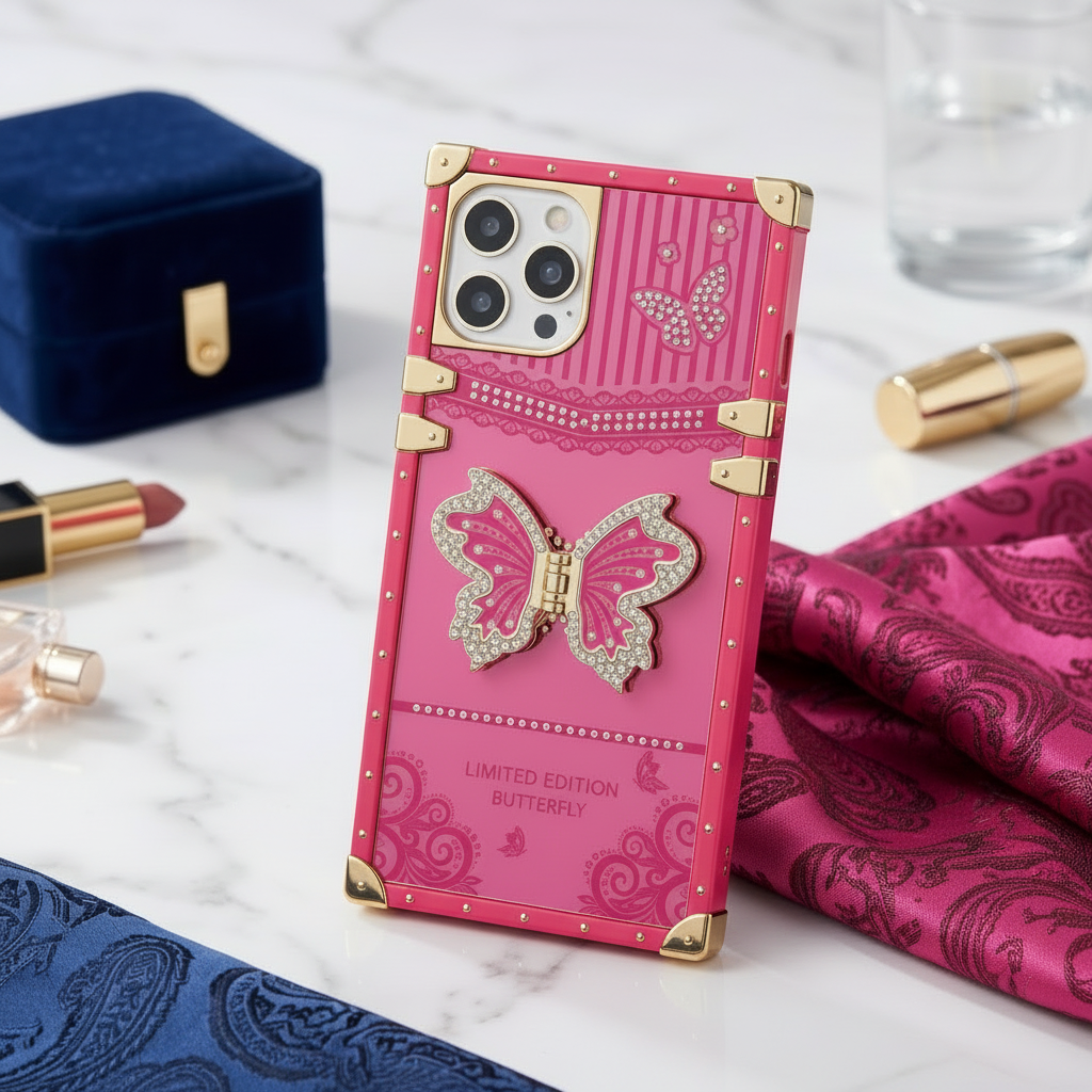 Butterfly case with holder sparkle
