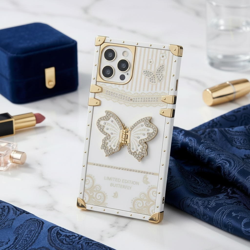 Butterfly case with holder sparkle