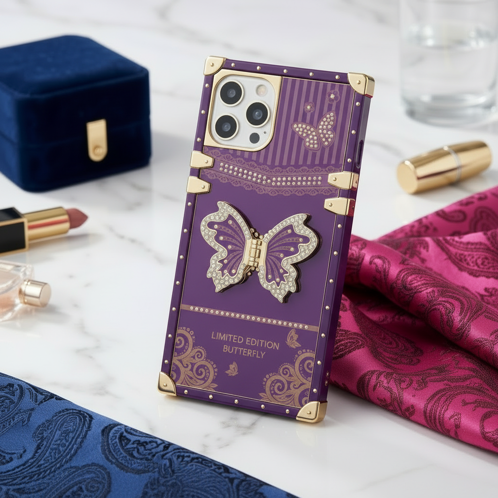 Butterfly case with holder sparkle