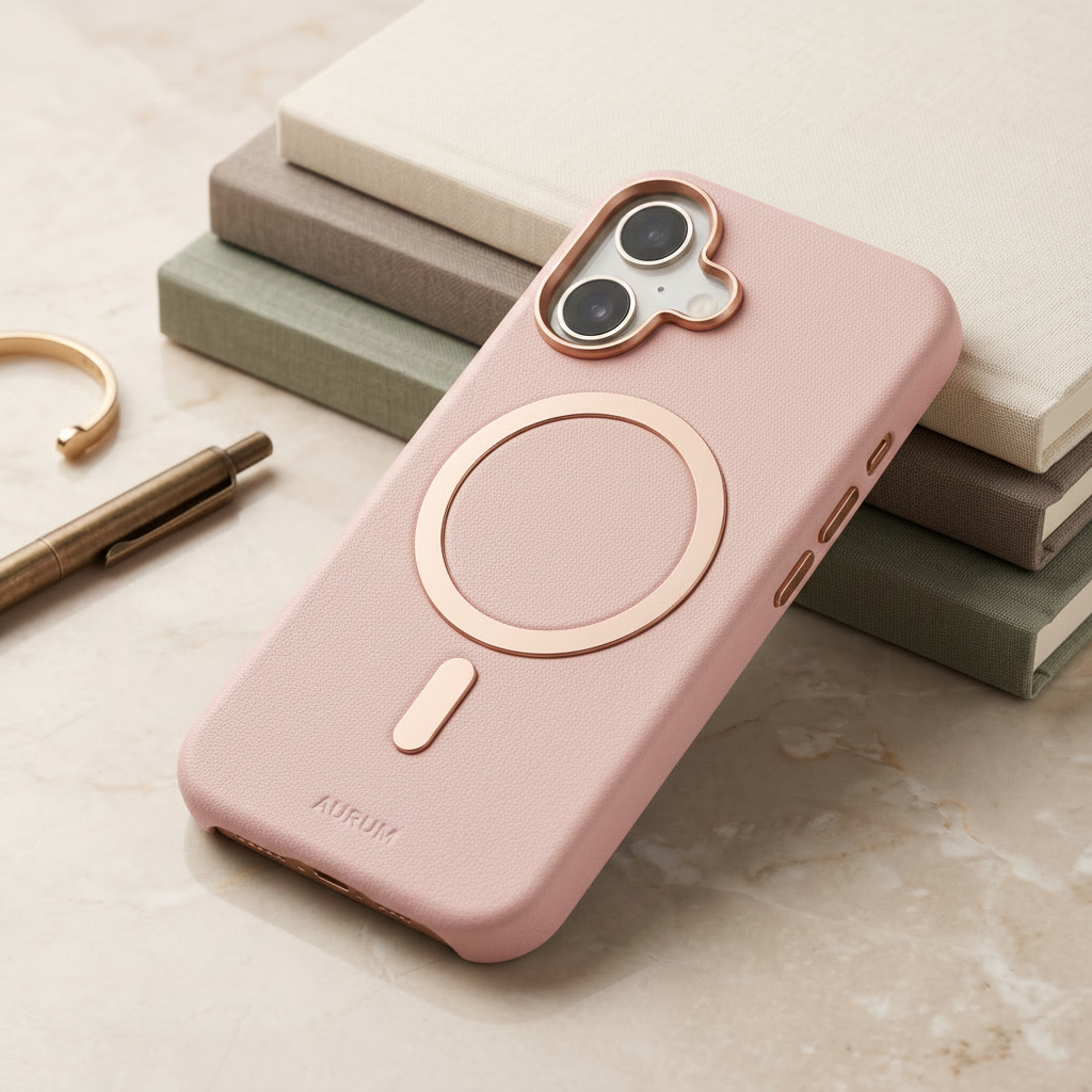 MagSafe-compatible leather phone case for iphone