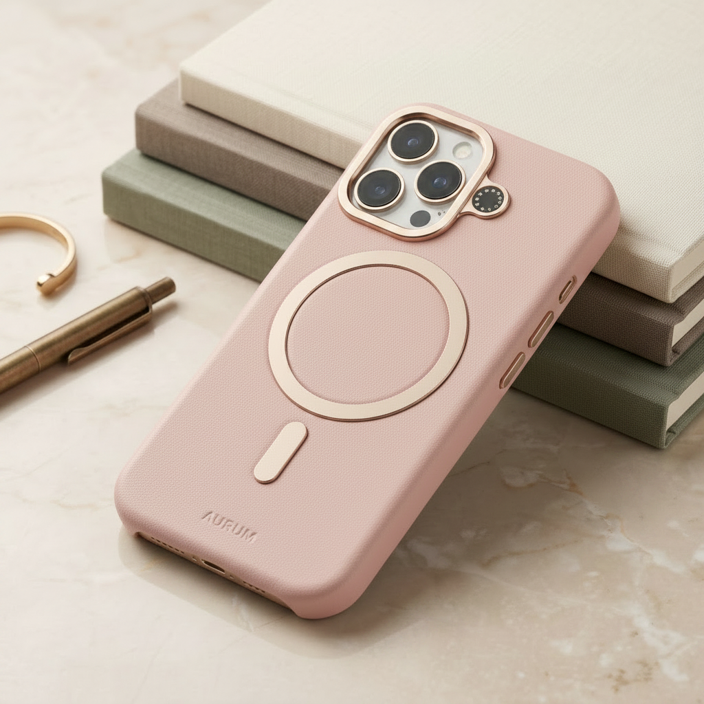 MagSafe-compatible leather phone case for iphone