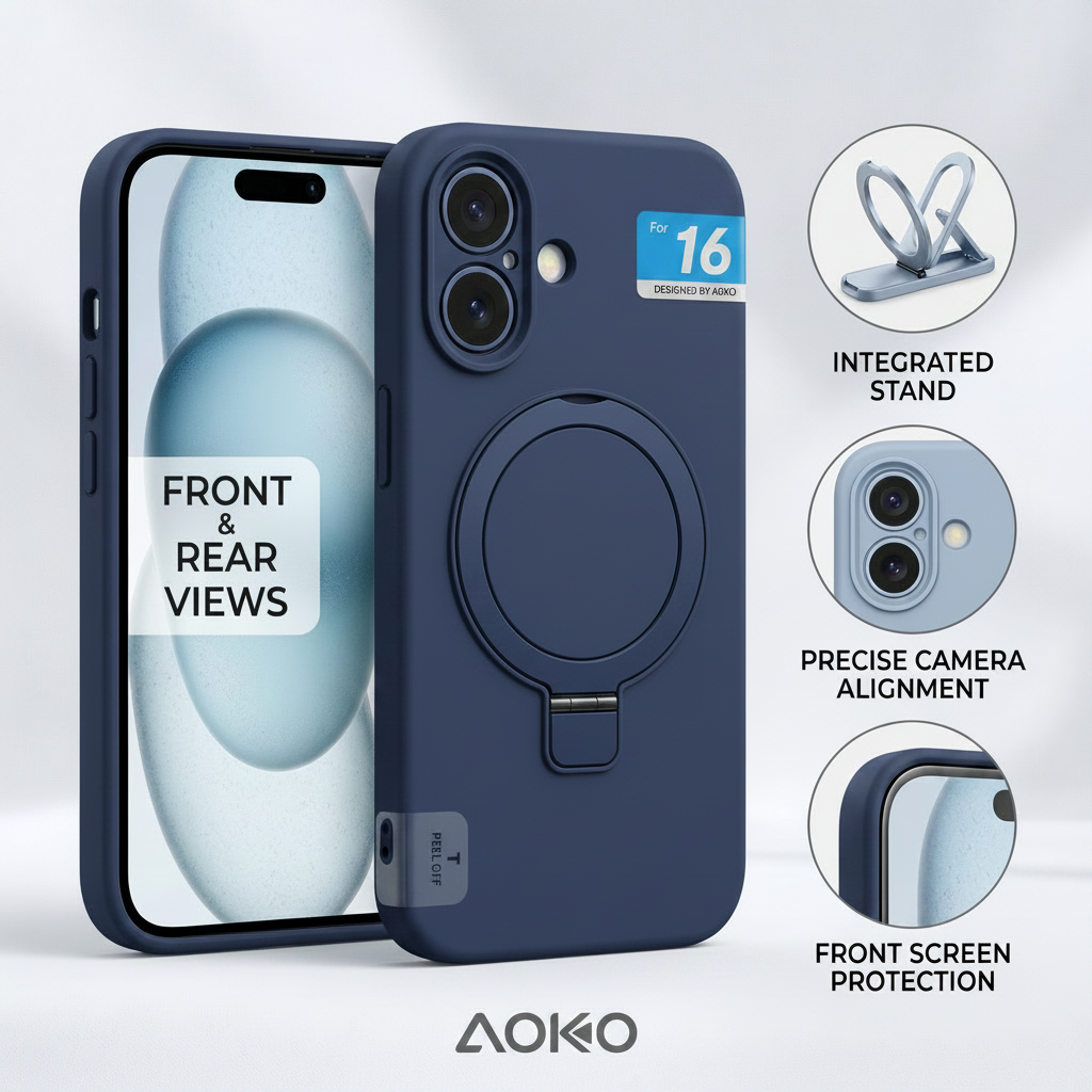 Leather silicon with mage safe with kickstand for iphone