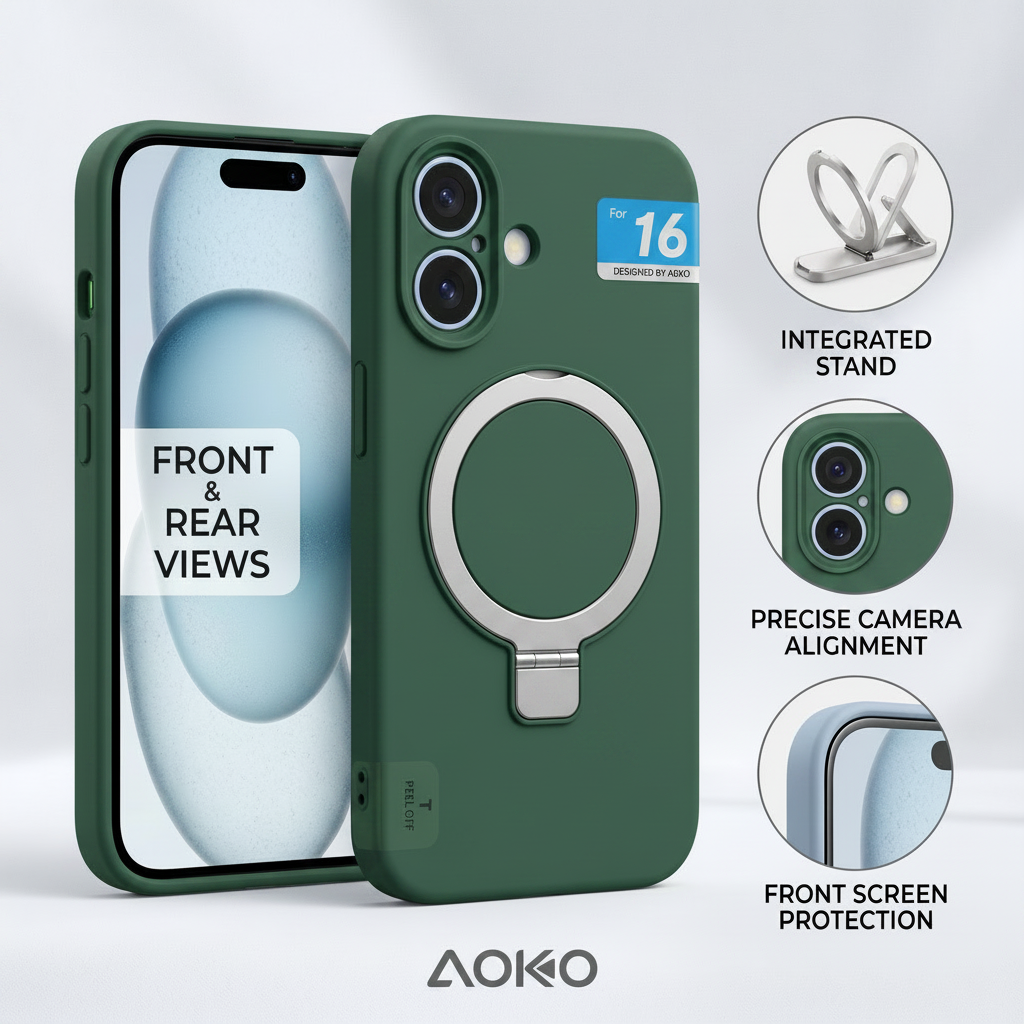 Leather silicon with mage safe with kickstand for iphone