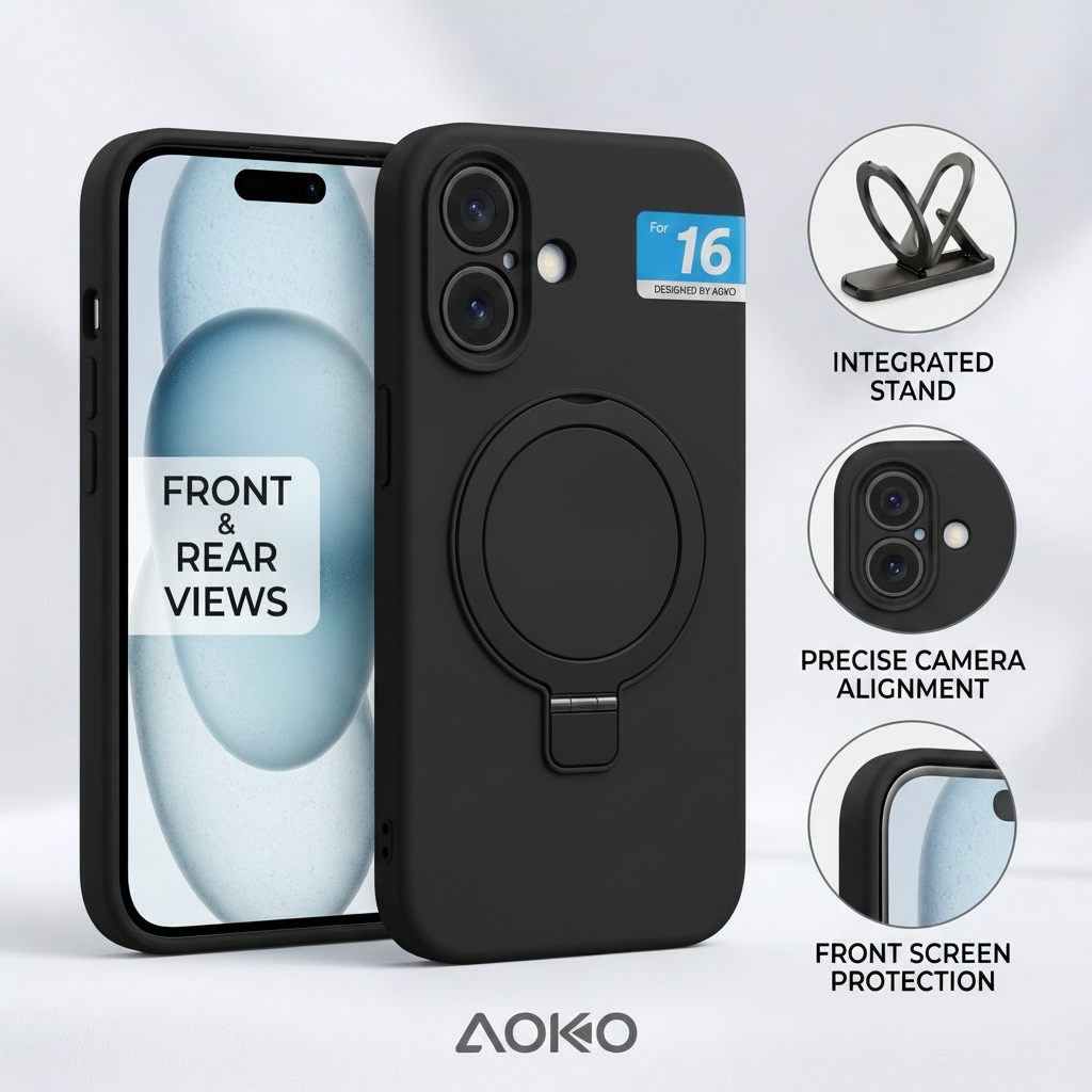 Leather silicon with mage safe with kickstand for iphone