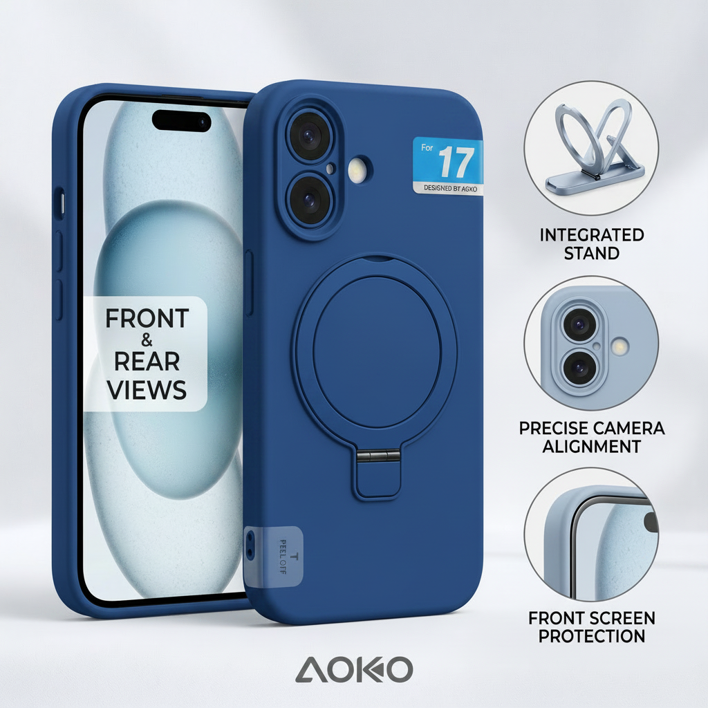 Leather silicon with mage safe with kickstand for iphone