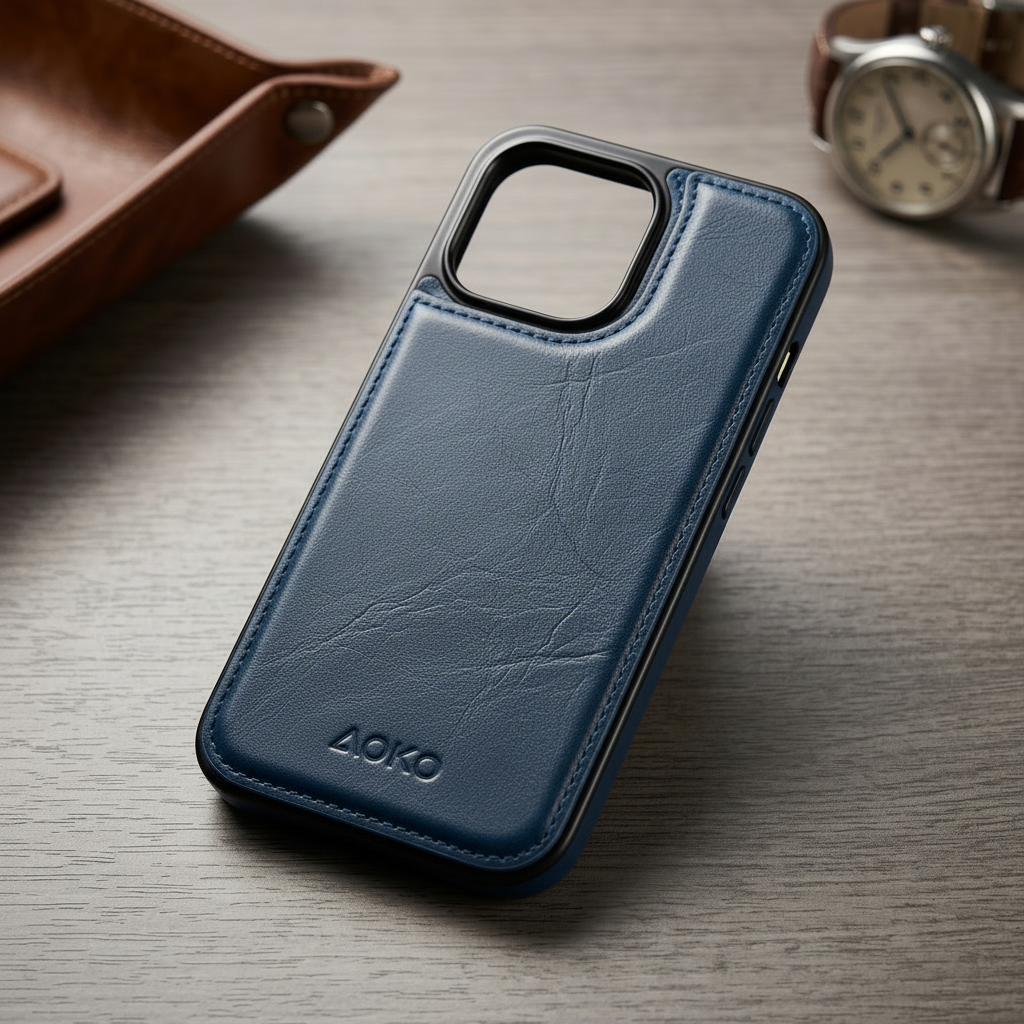 Leather back wallet case