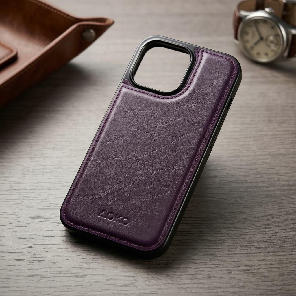 Leather back wallet case