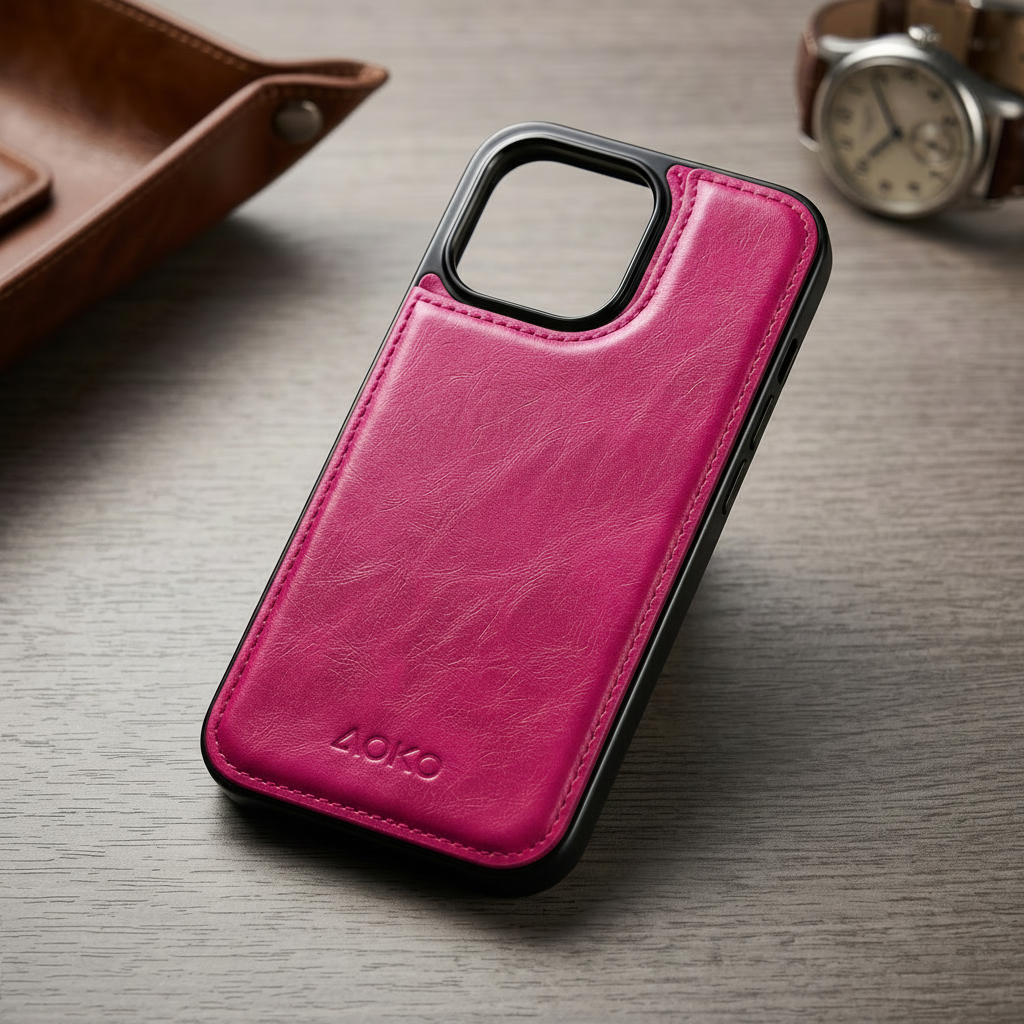 Leather back wallet case