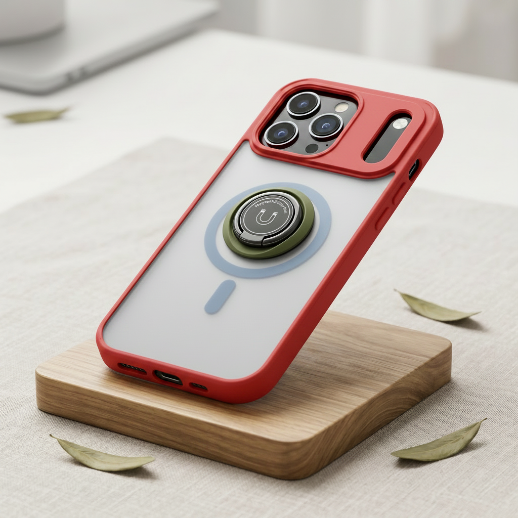 Ring case with magnetic holder