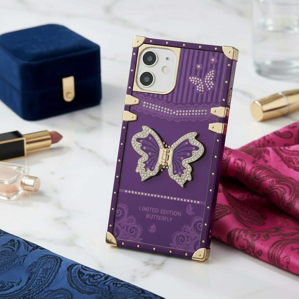 Butterfly case with holder sparkle