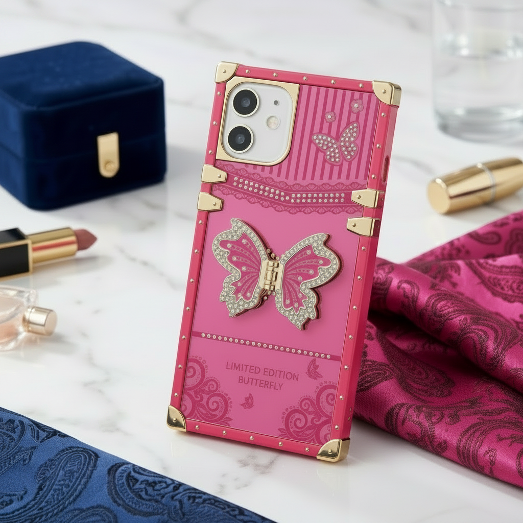 Butterfly case with holder sparkle